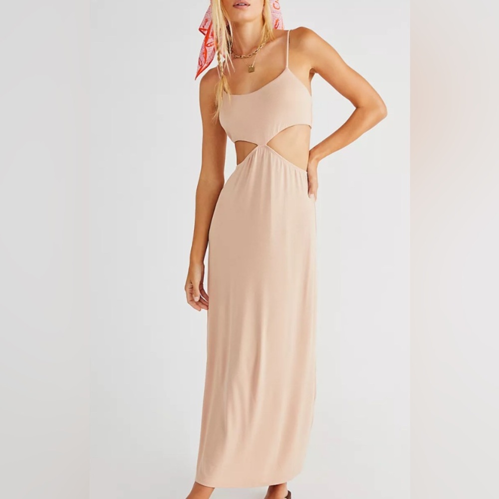Beige free people FP beach, Midi Dress size XS